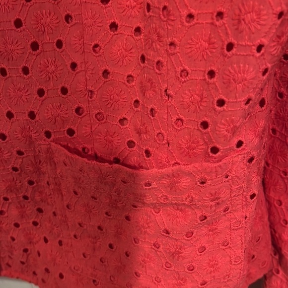 Liz & Co Orange waist length blazer with Peter Pan collar size XL - Picture 3 of 12